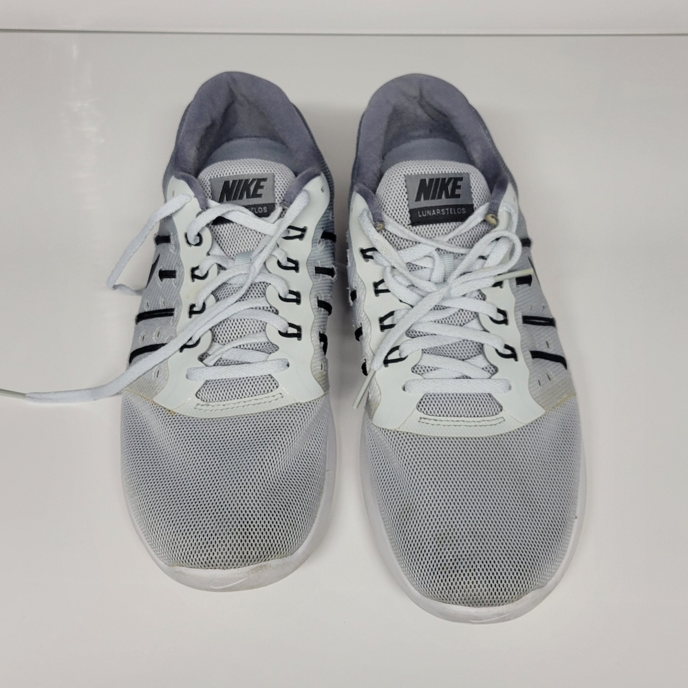 Auth NIKE Running Shoes Lunastellos 844591-002 Light gray Gray Multi Men's 9